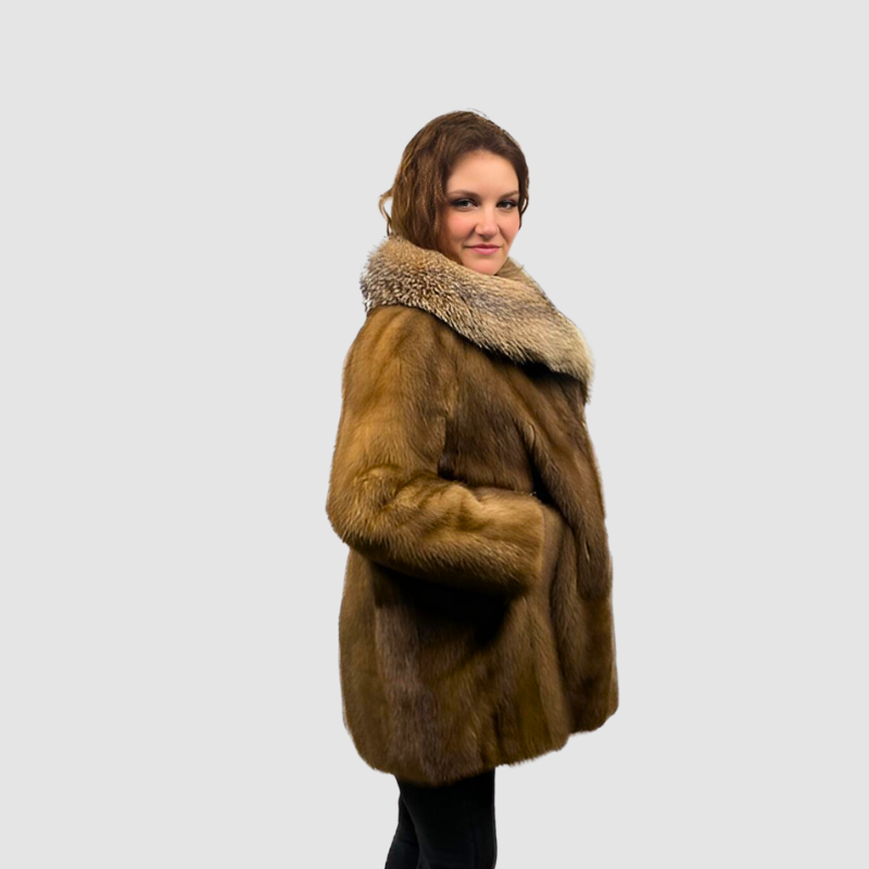 VINTAGE PASTEL MINK JACKET - CRYSTAL FOX COLLAR