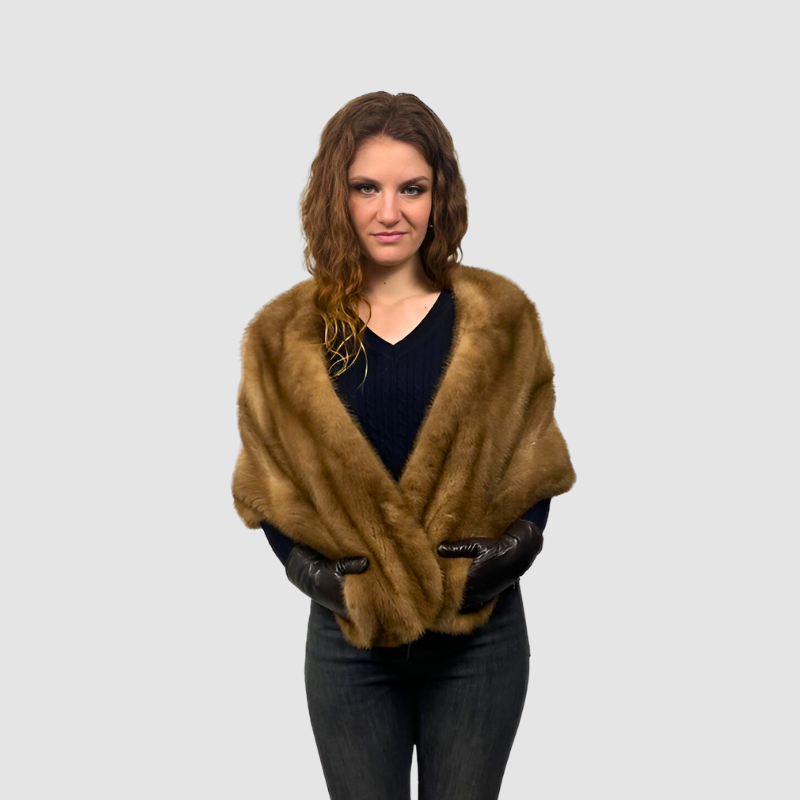 WOMEN'S PASTEL MINK STOLE - SIZE M