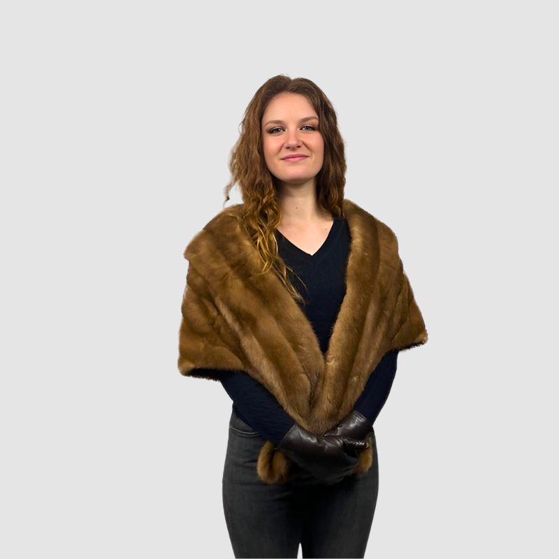 WOMEN'S PASTEL MINK STOLE - SIZE M
