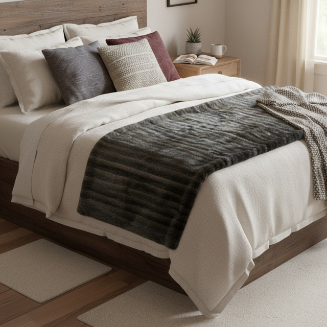 Upcycled long Hair Beaver Throw