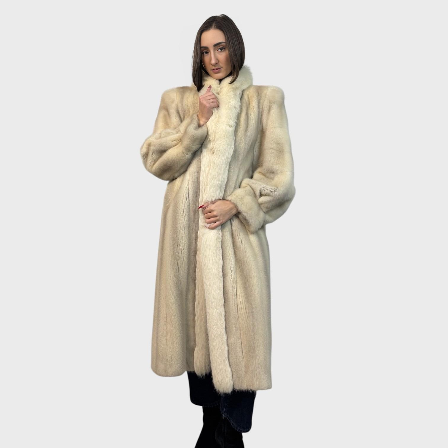 Blue Shadow Male Mink Coat - Shadow Fox Tuxedo Fronts