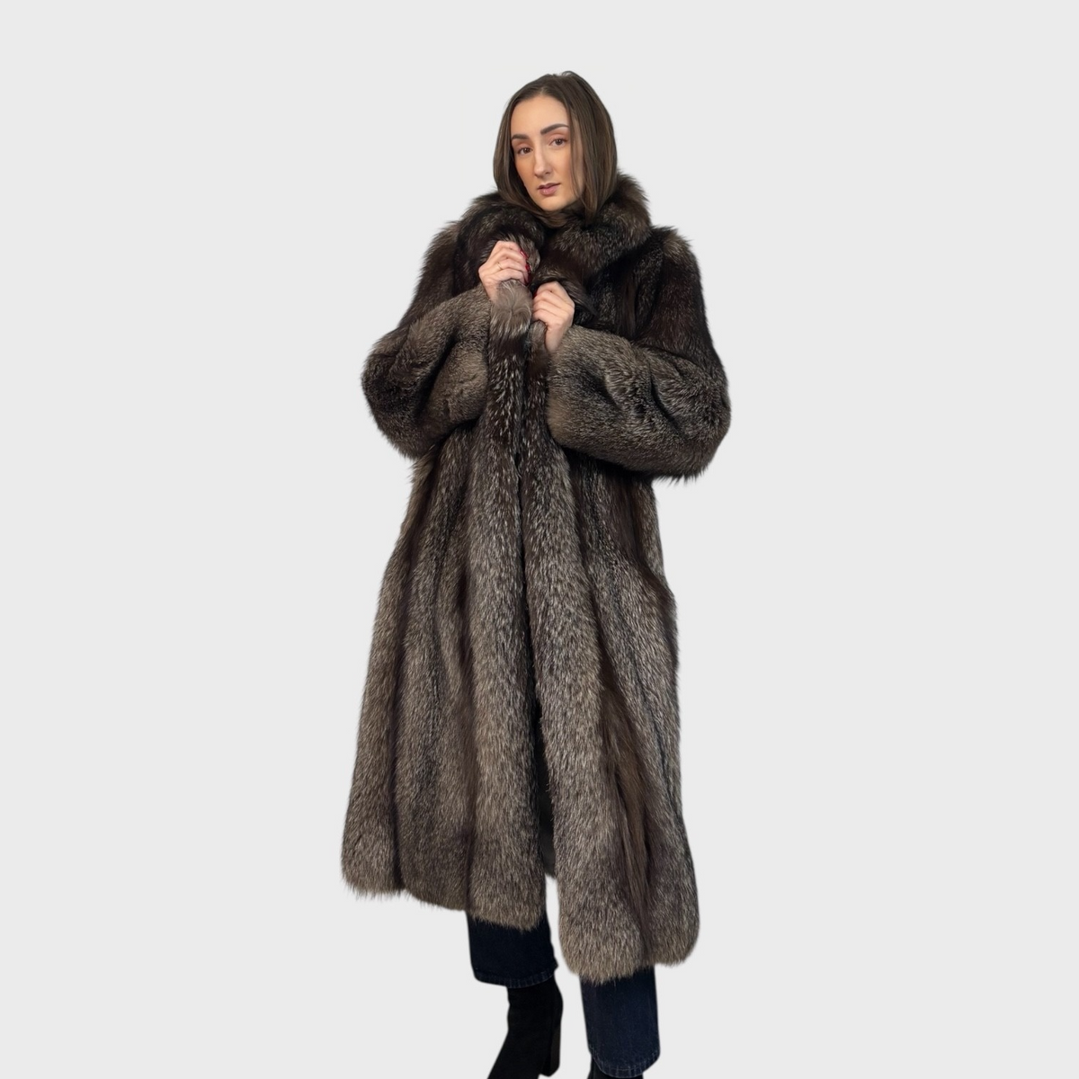 Vintage Blue Frost Fox Full-Length Coat