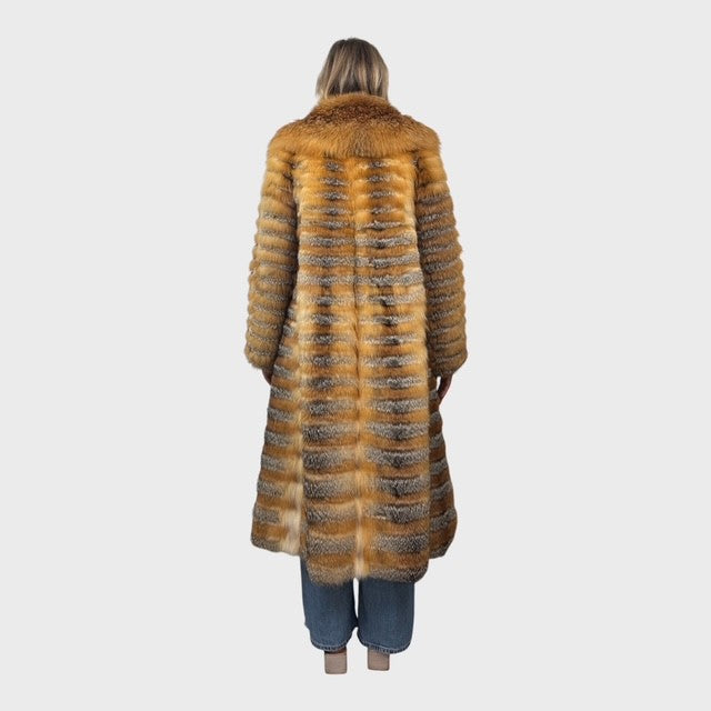 Two Tone Vintage Fox Coat- American Grey & Canadian Red Fox