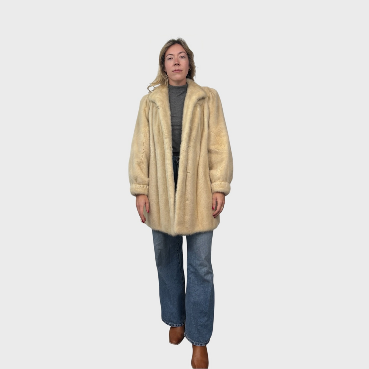 3/4-Length Pearl Mink Jacket