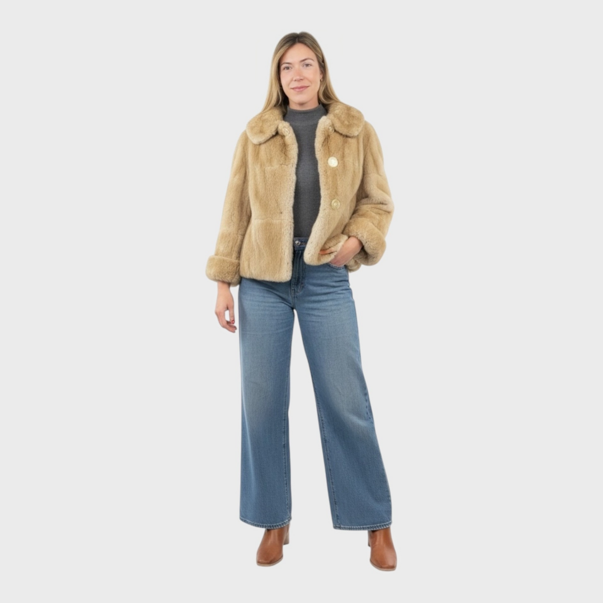 Cream Muskrat Jacket