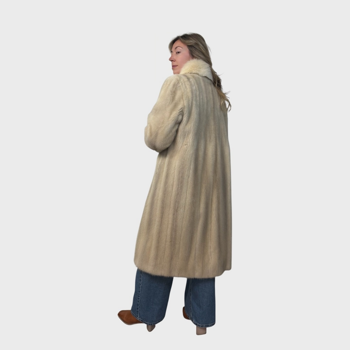Blue Shadow Male Mink Coat - Shadow Fox Tuxedo Fronts