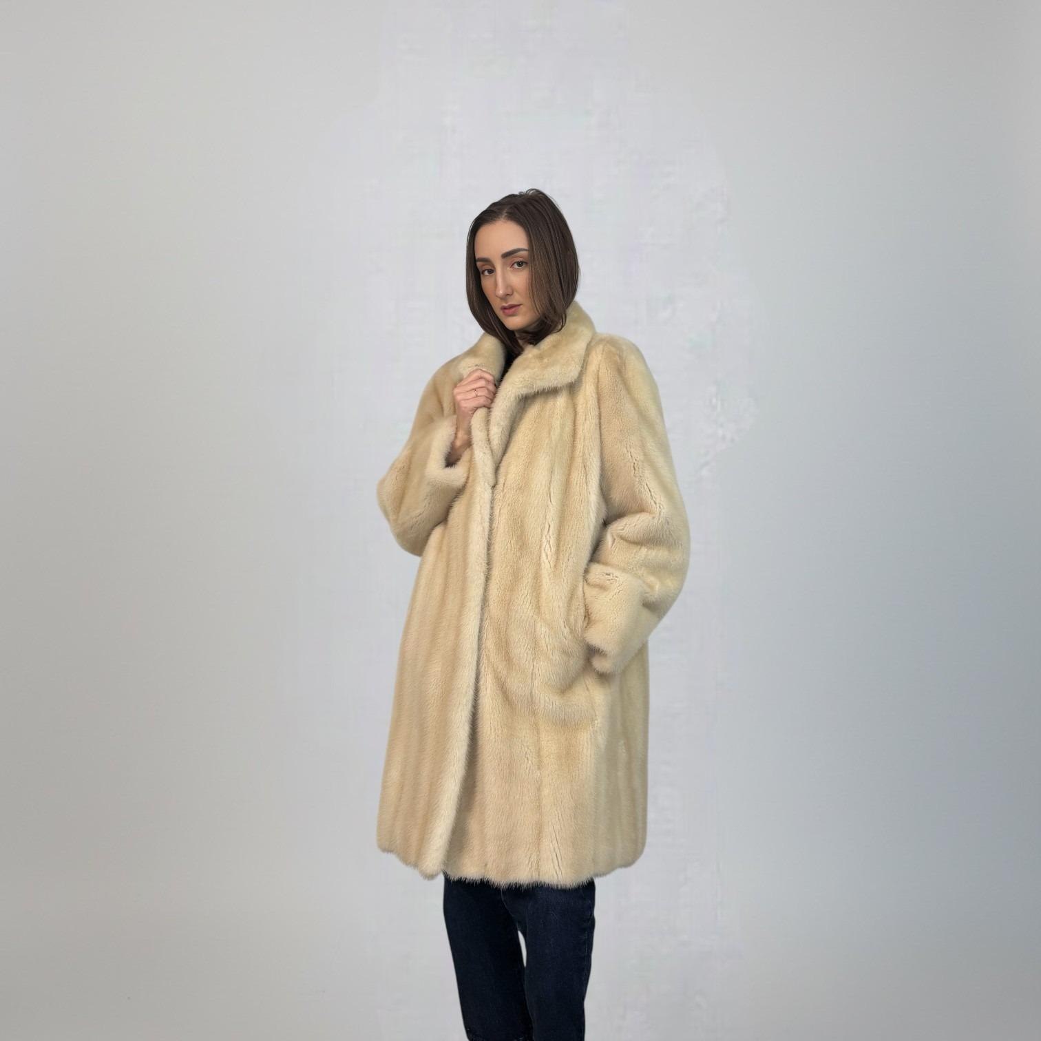 Upcycled Natural Blush Mink 7/8 Coat