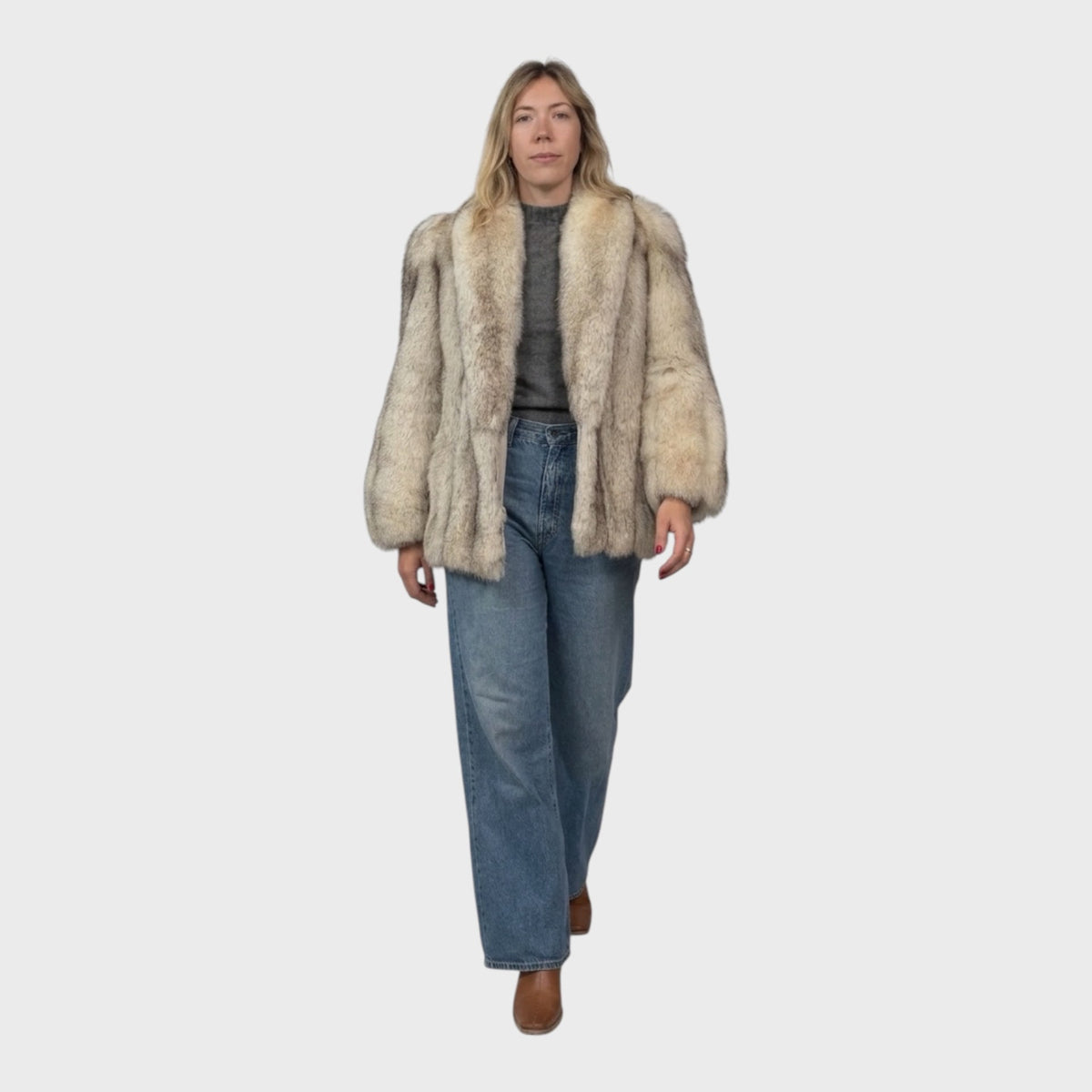 Vintage Blue Fox Jacket