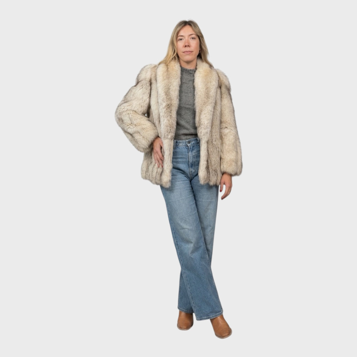 Vintage Blue Fox Jacket