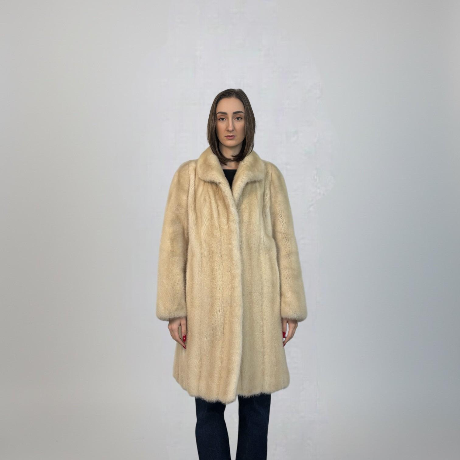 Upcycled Natural Blush Mink 7/8 Coat