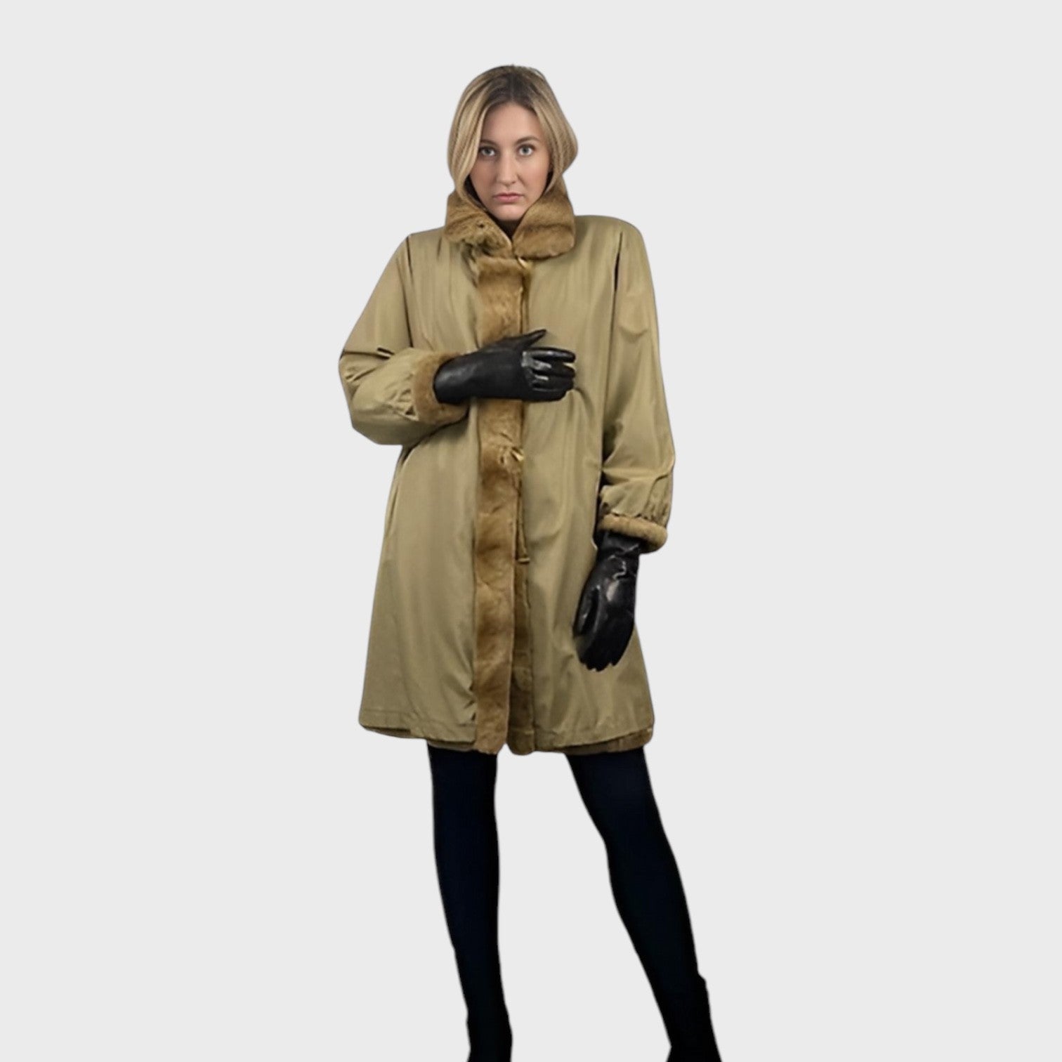 WOMEN'S PLUCKED WEASEL JACKET REVERSIBLE