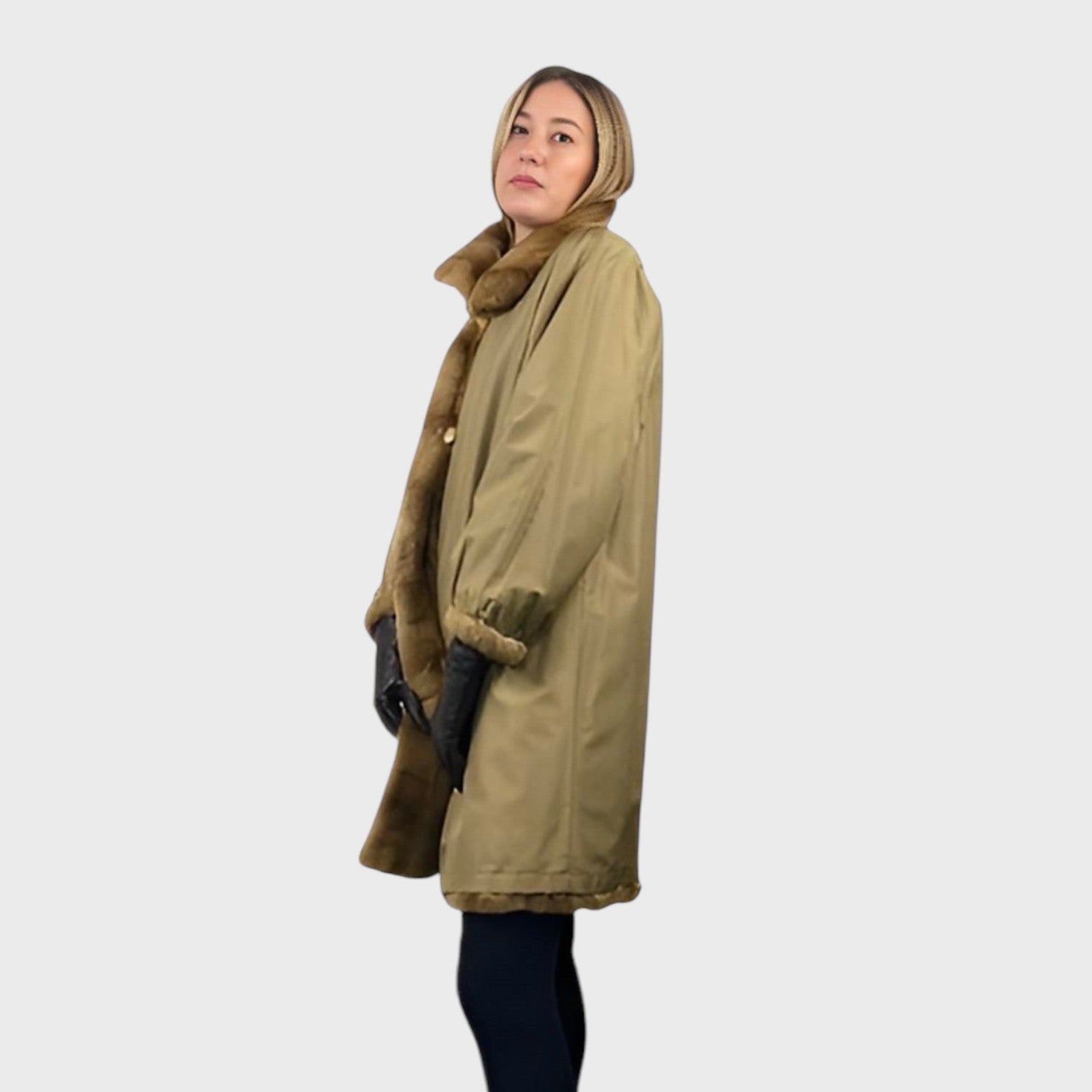 WOMEN'S PLUCKED WEASEL JACKET REVERSIBLE