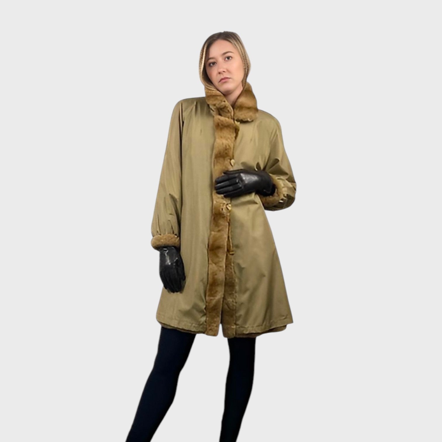 WOMEN'S PLUCKED WEASEL JACKET REVERSIBLE