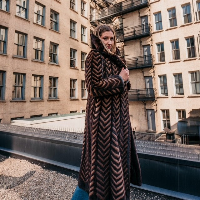 2 TONE MINK COAT
