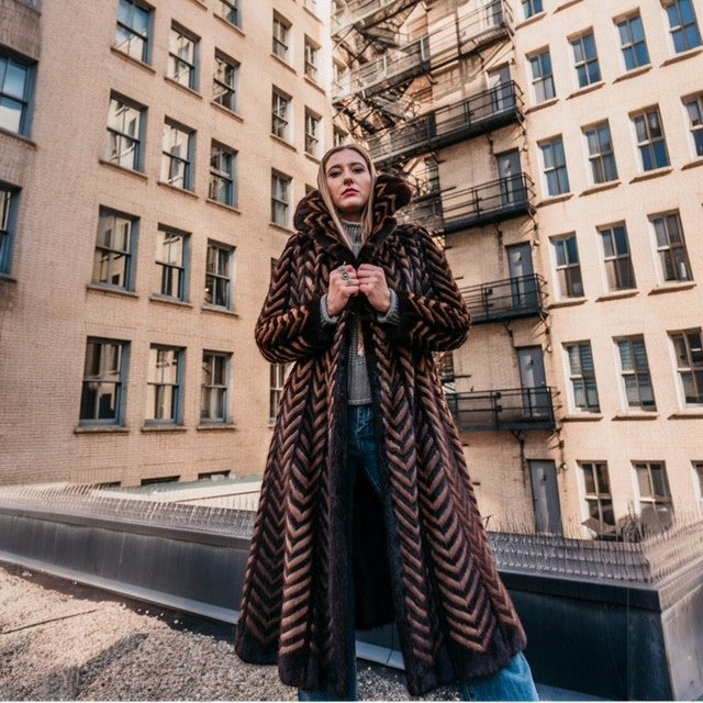 2 TONE MINK COAT