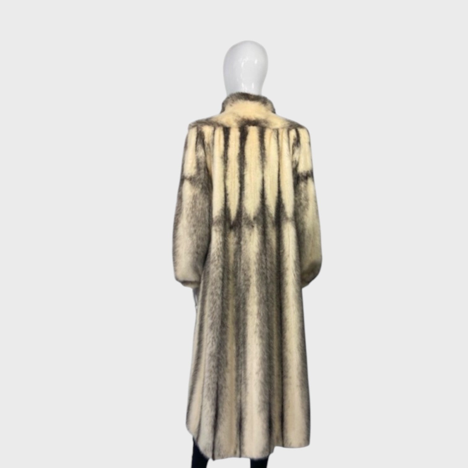 WOMEN'S BLACK CROSS MINK COAT - SIZE M