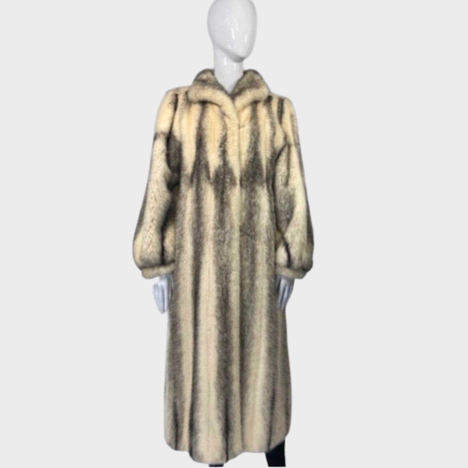 WOMEN'S BLACK CROSS MINK COAT - SIZE M