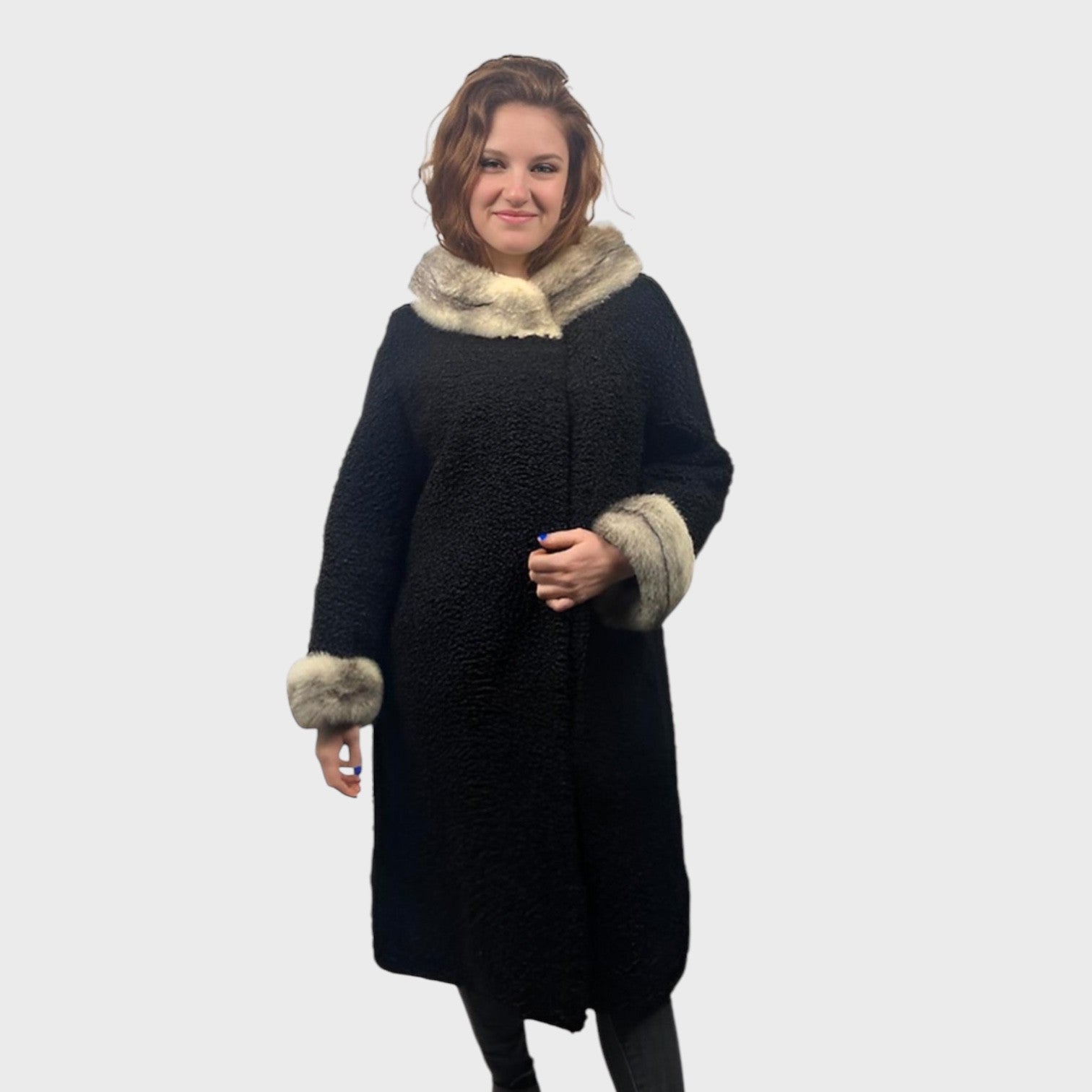 WOMEN'S BLACK PERSIAN LAMB COAT