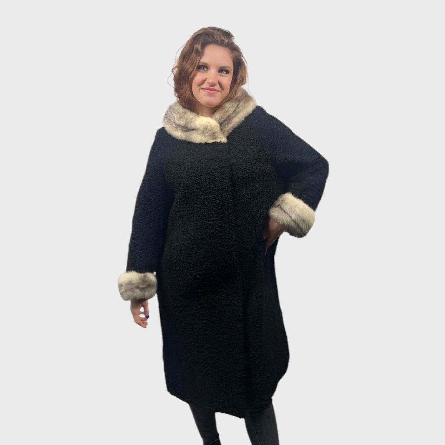 WOMEN'S BLACK PERSIAN LAMB COAT