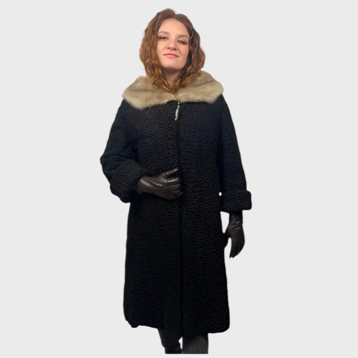 WOMEN'S BLACK PERSIAN LAMB COAT