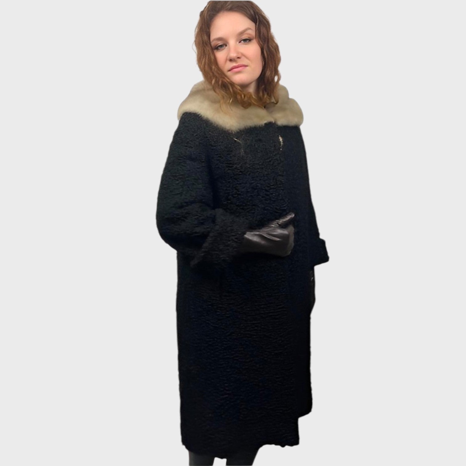 WOMEN'S BLACK PERSIAN LAMB COAT