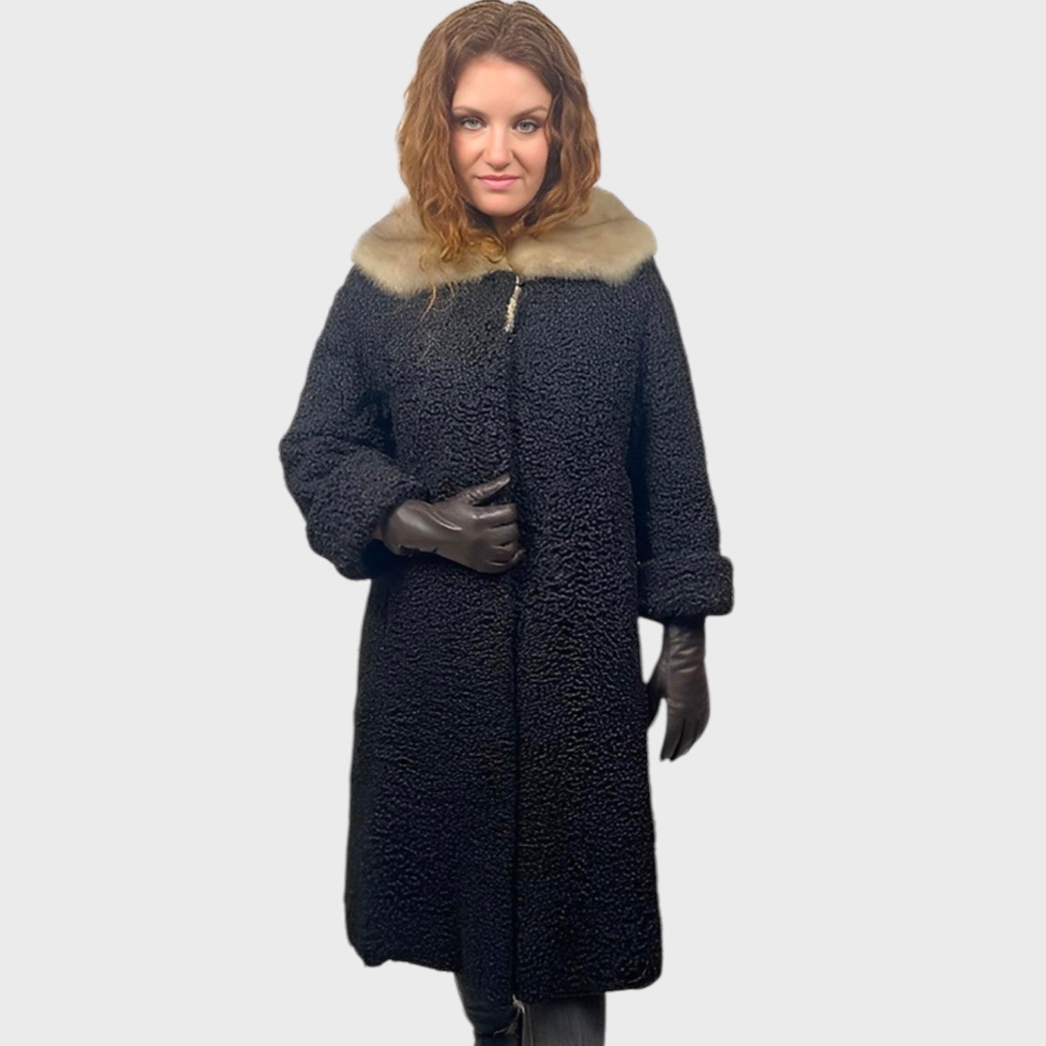 WOMEN'S BLACK PERSIAN LAMB COAT
