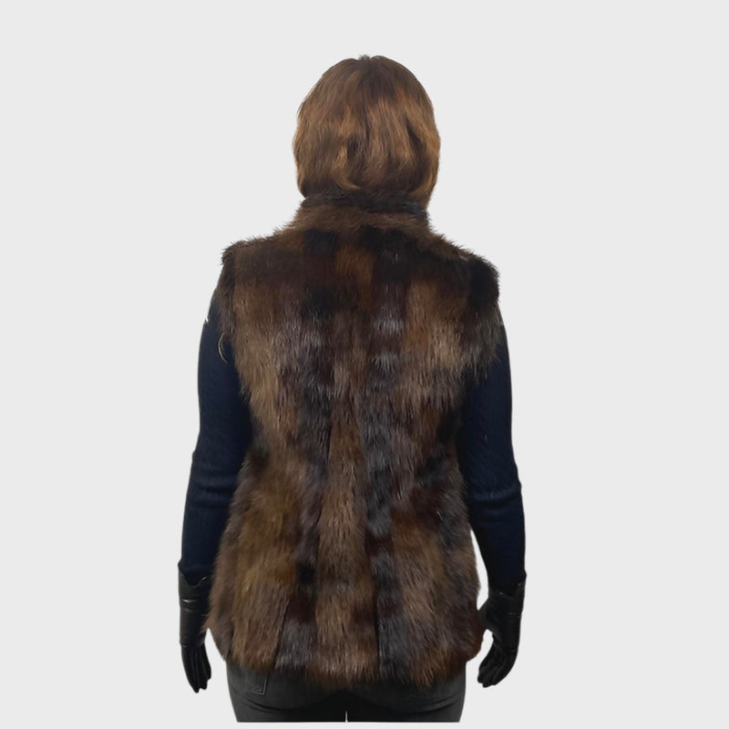 Women's Long Hair Beaver Vest