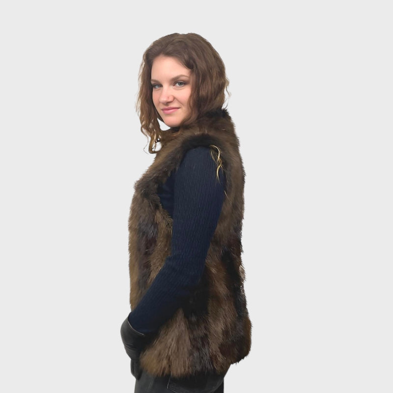 Women's Long Hair Beaver Vest