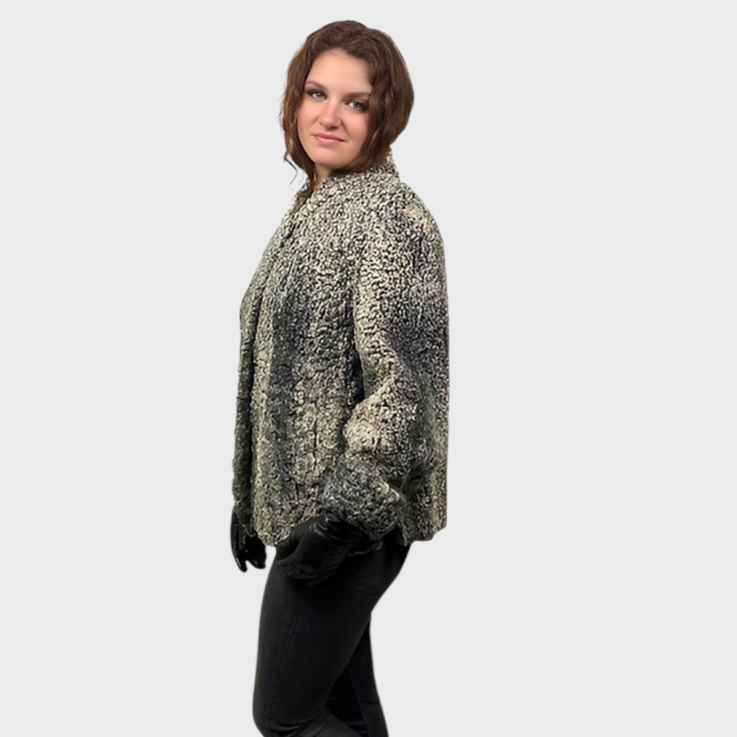WOMEN'S GREY PERSIAN LAMB JACKET