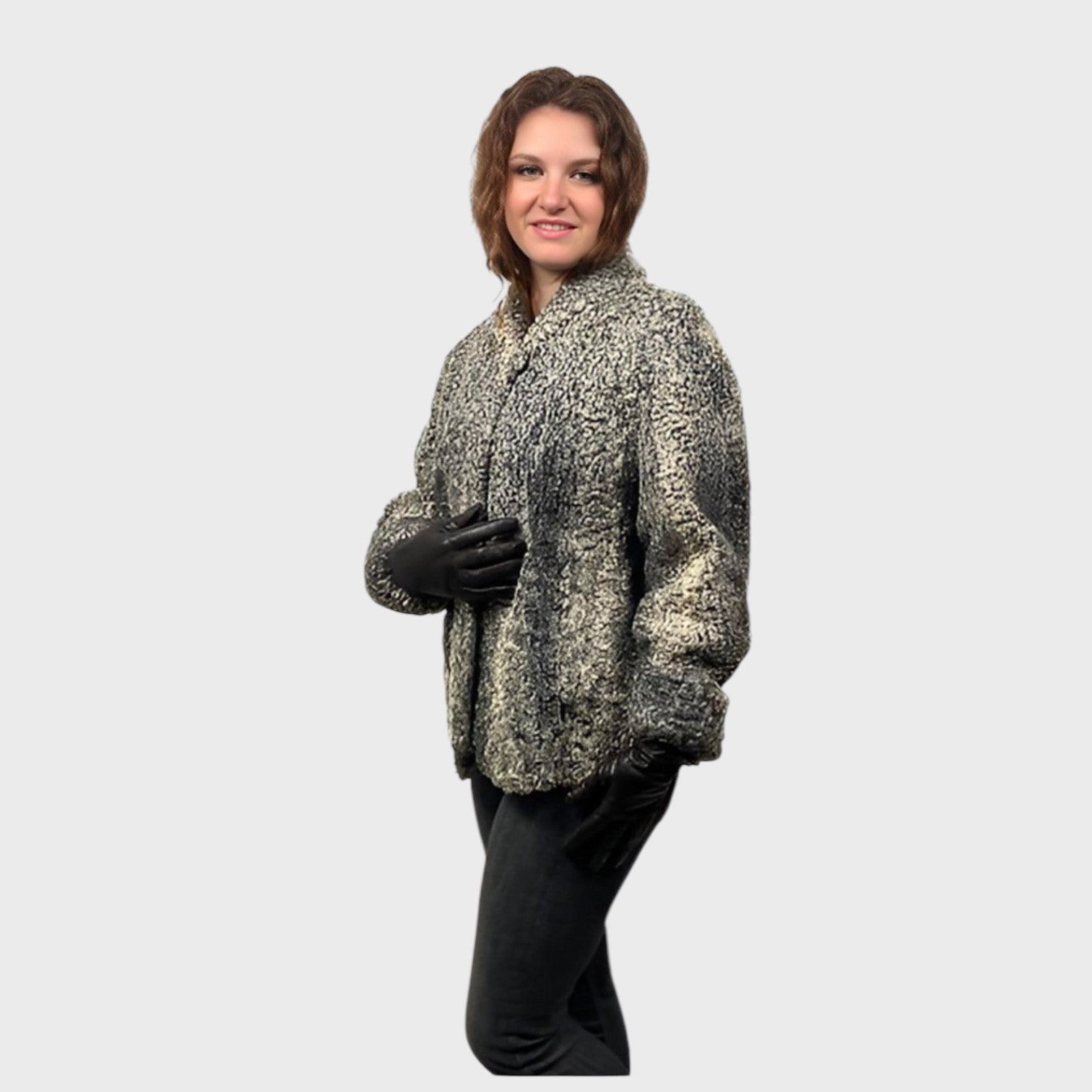 WOMEN'S GREY PERSIAN LAMB JACKET