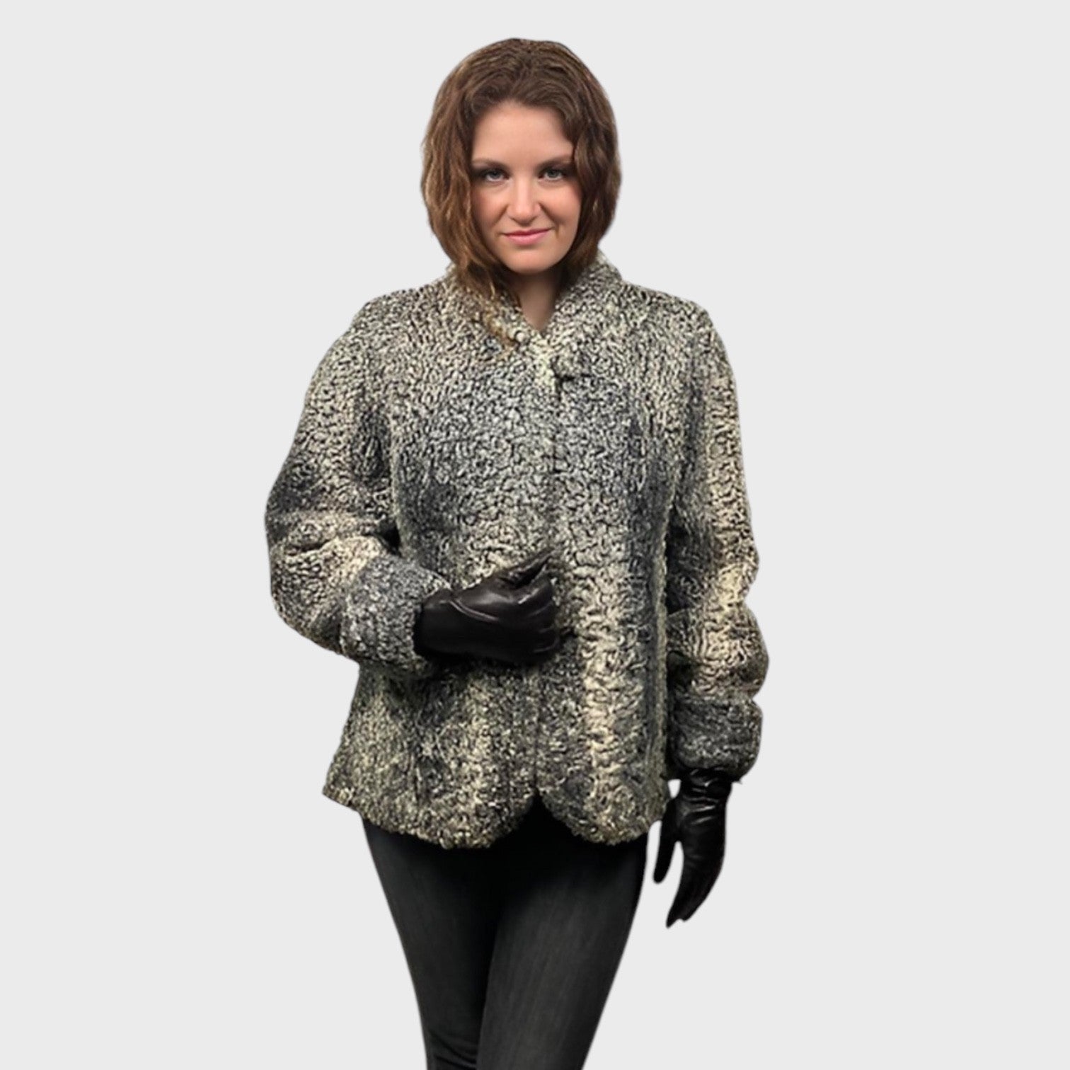 WOMEN'S GREY PERSIAN LAMB JACKET