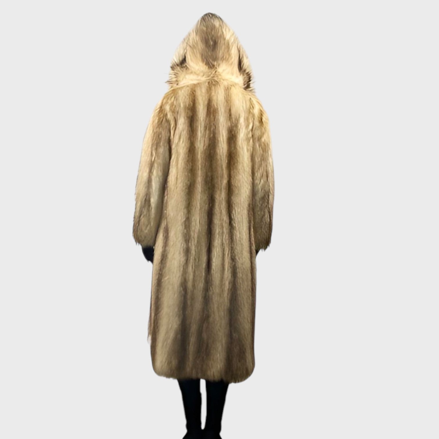 WOMEN'S POLAR WHITE RACCOON COAT