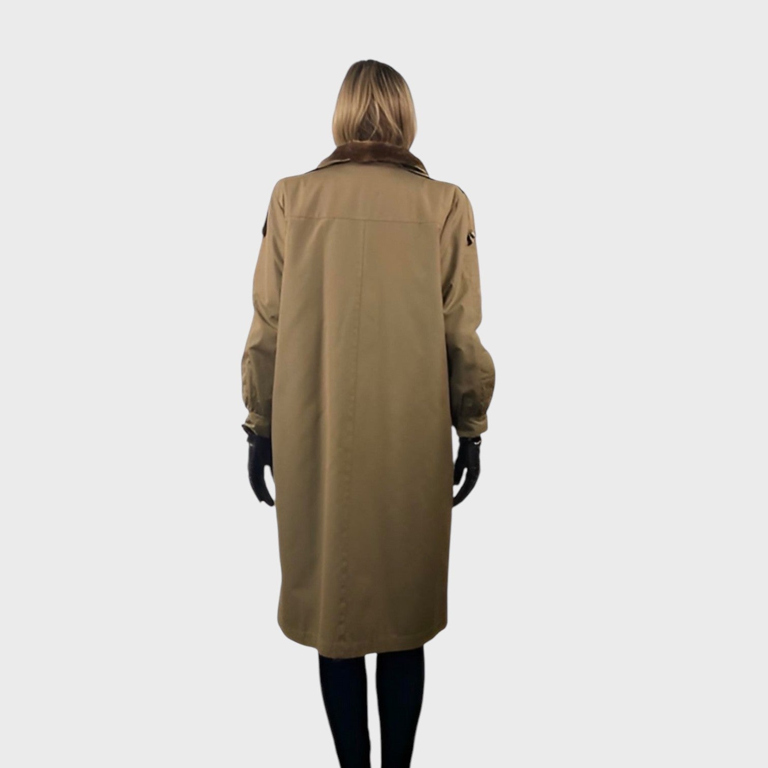 WOMEN'S SHEARED RACCOON LINED FABRIC COAT