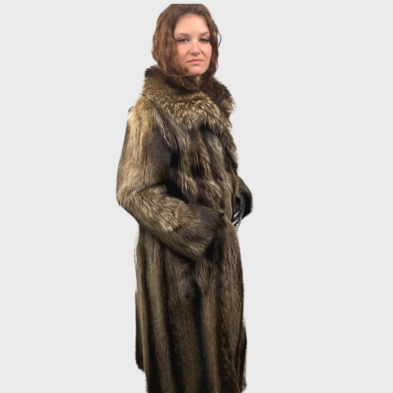 WOMEN'S NATURAL RACCOON COAT