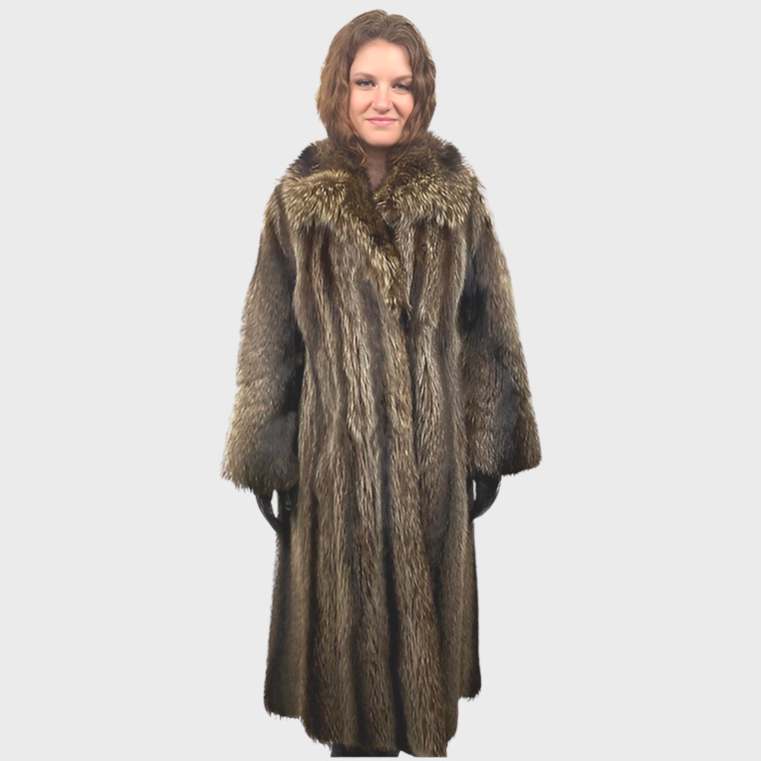 WOMEN'S NATURAL RACCOON COAT