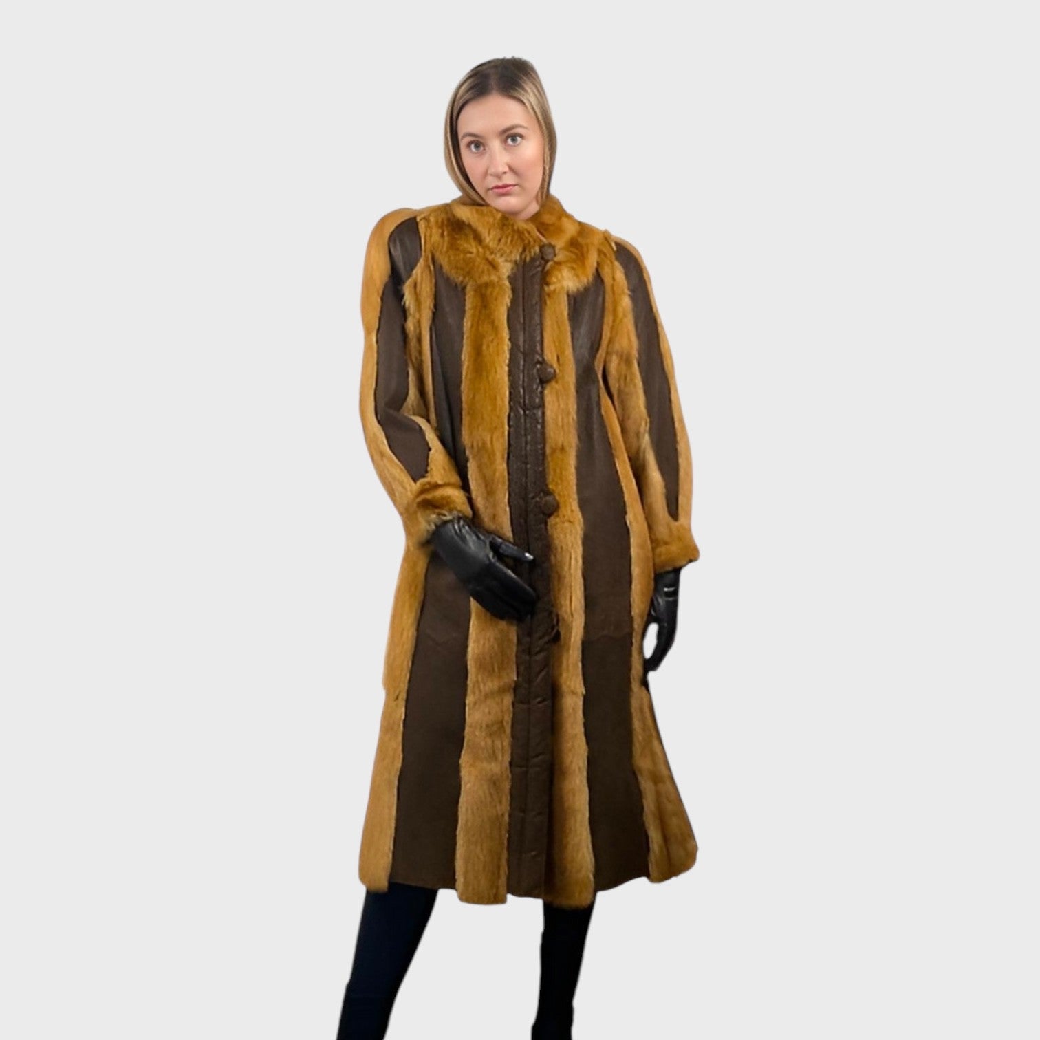 WOMEN'S CHINA MINK AND LEATHER COAT