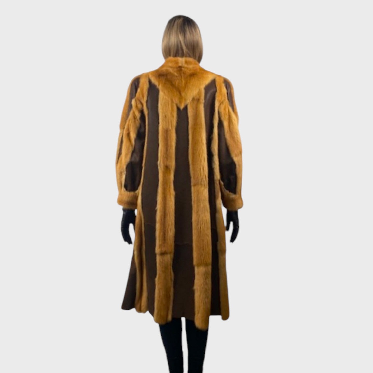 WOMEN'S CHINA MINK AND LEATHER COAT