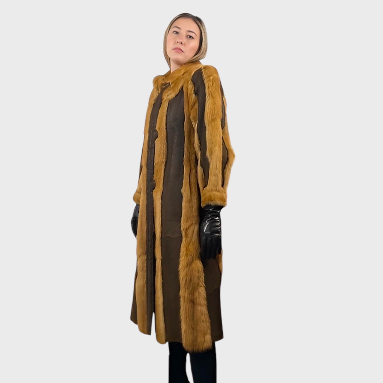 WOMEN'S CHINA MINK AND LEATHER COAT