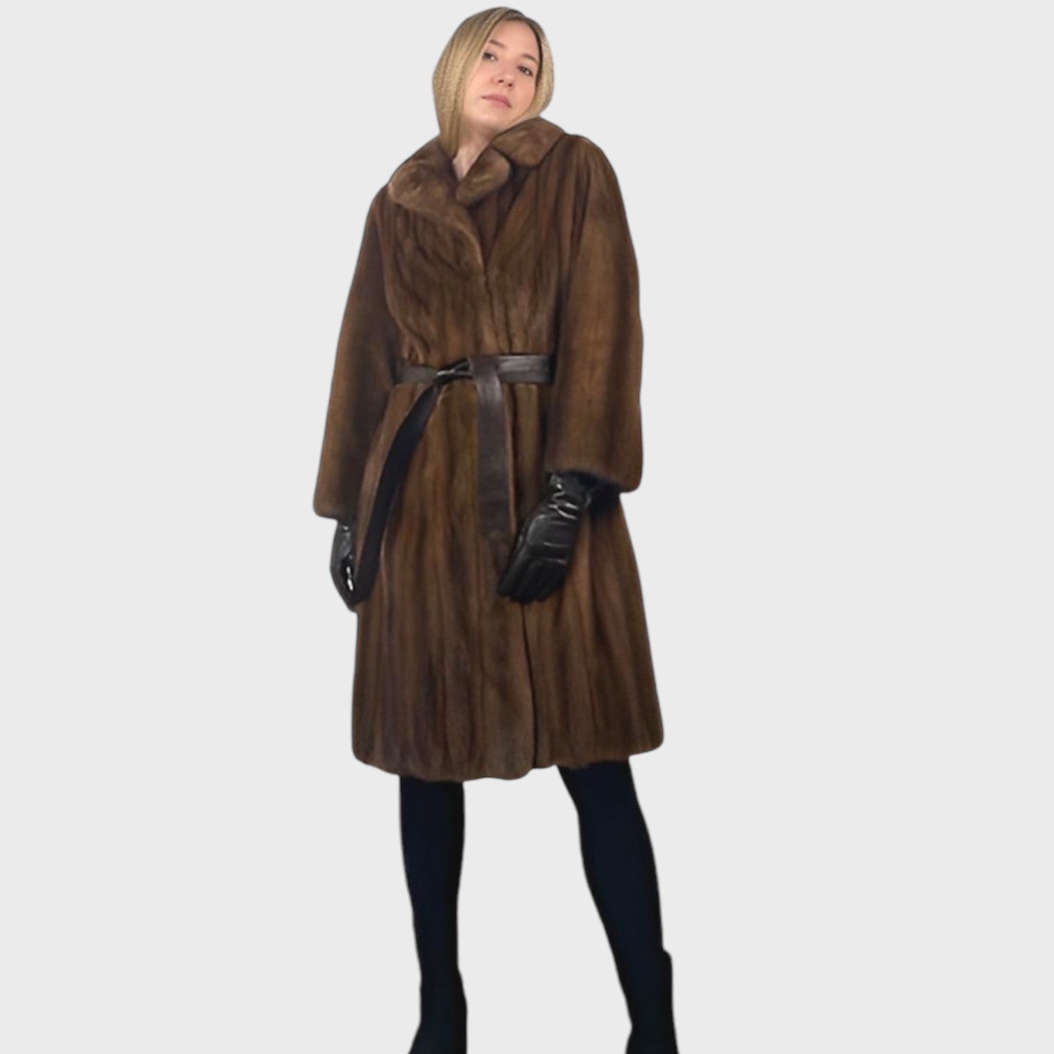WOMEN'S DEMI BUFF FEMALE MINK COAT