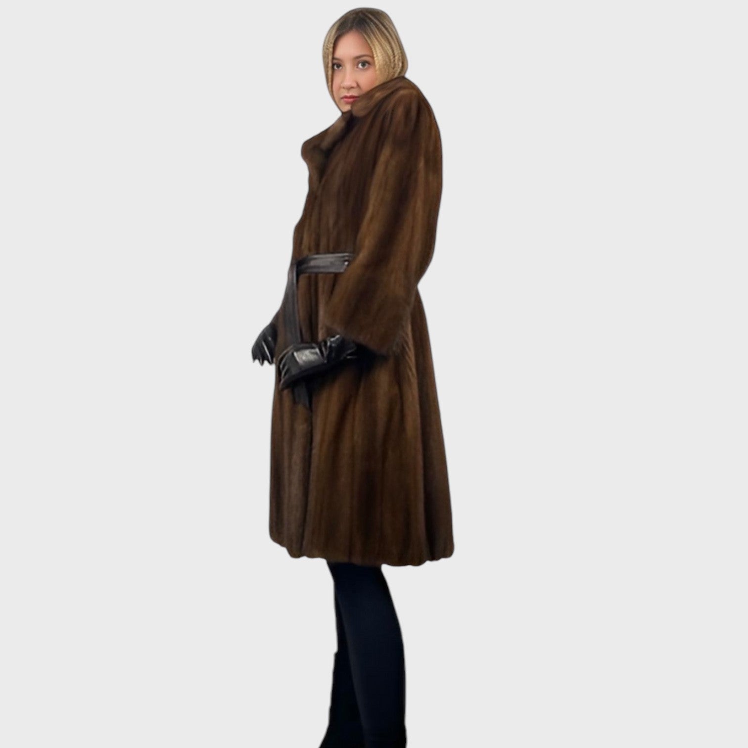 WOMEN'S DEMI BUFF FEMALE MINK COAT
