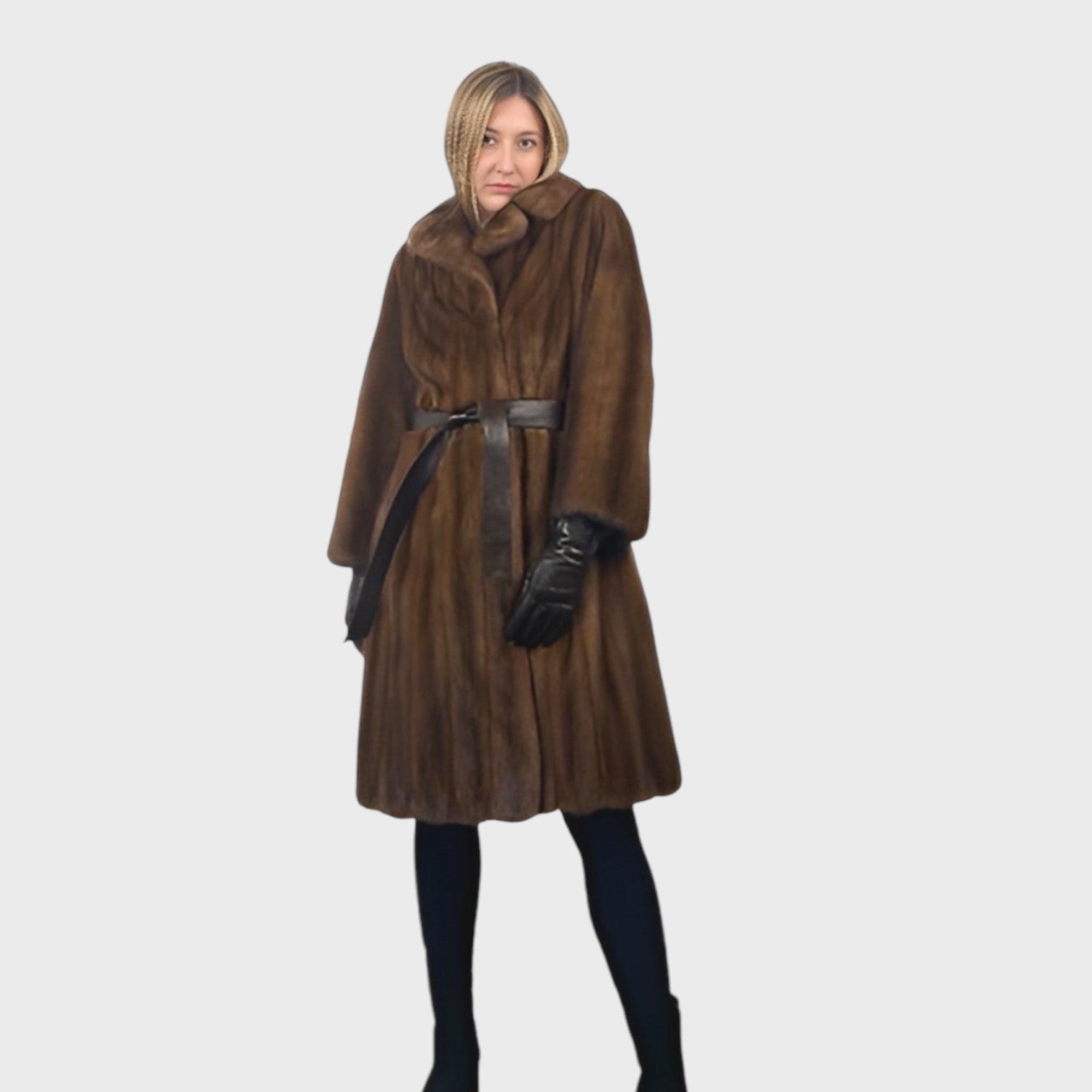 WOMEN'S DEMI BUFF FEMALE MINK COAT