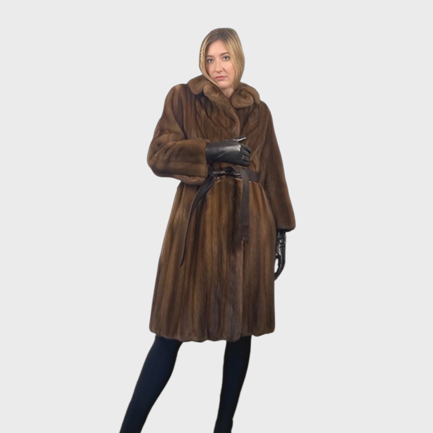 WOMEN'S DEMI BUFF FEMALE MINK COAT