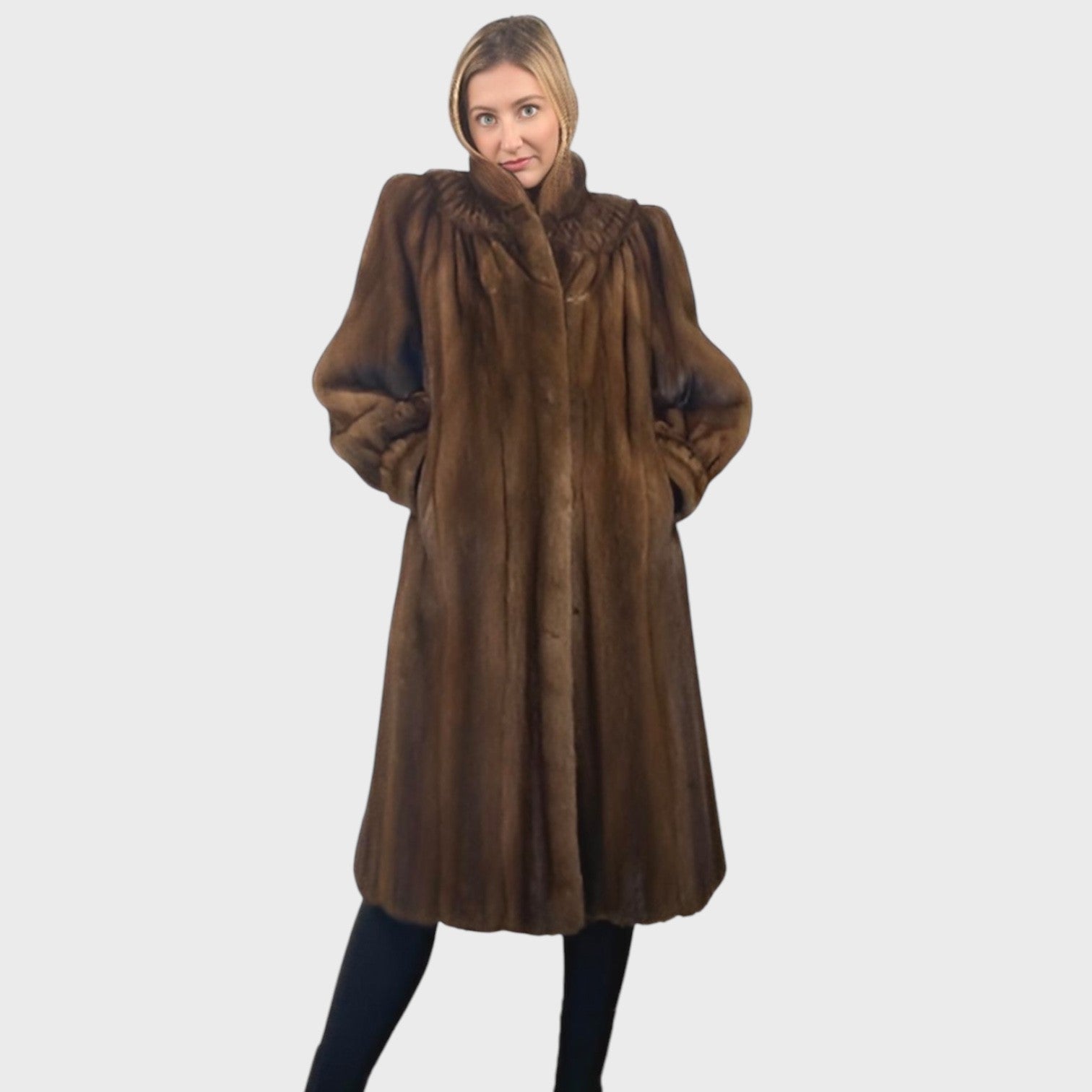 WOMEN'S DEMI BUFF MINK COAT