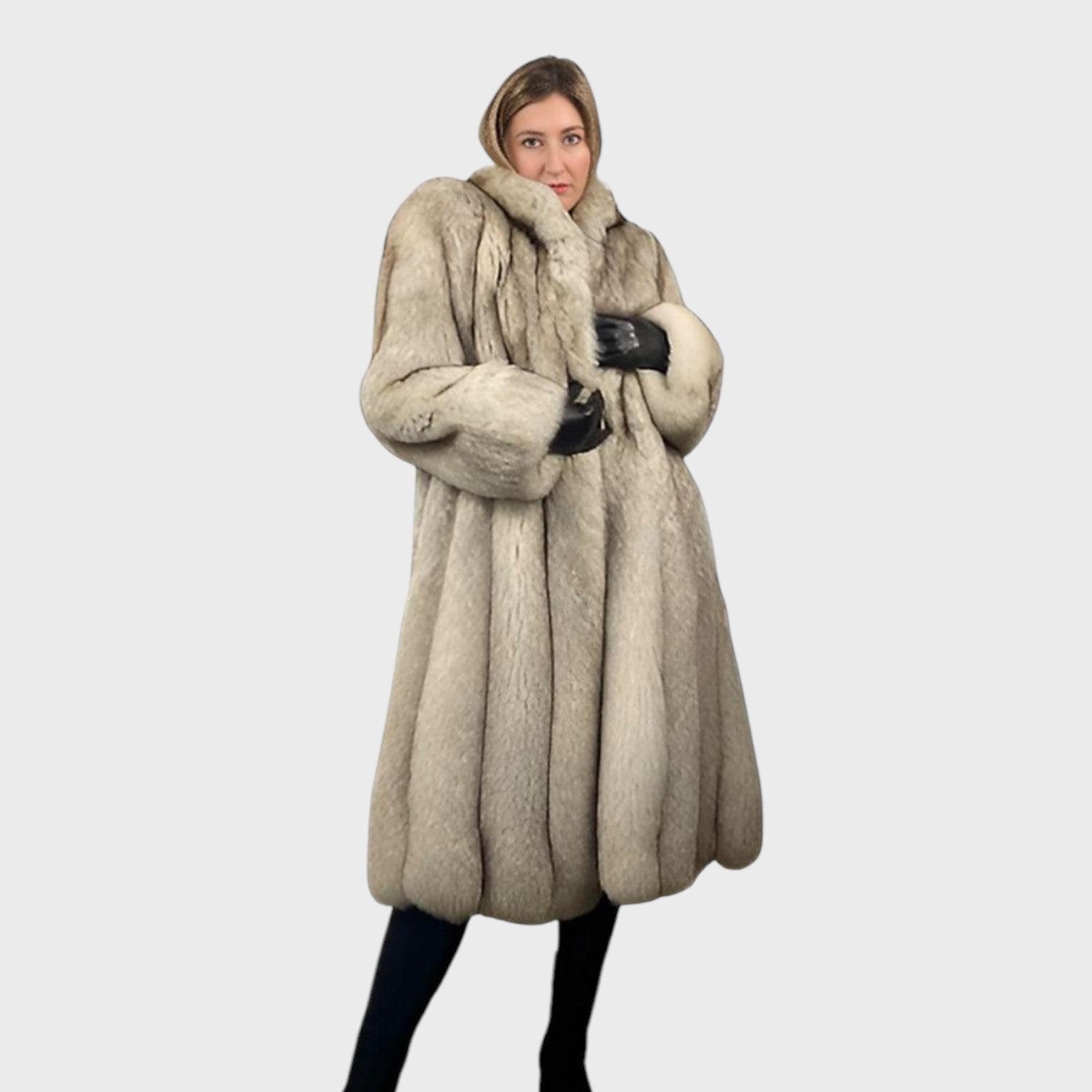 WOMEN'S NATURAL BLUE FOX COAT