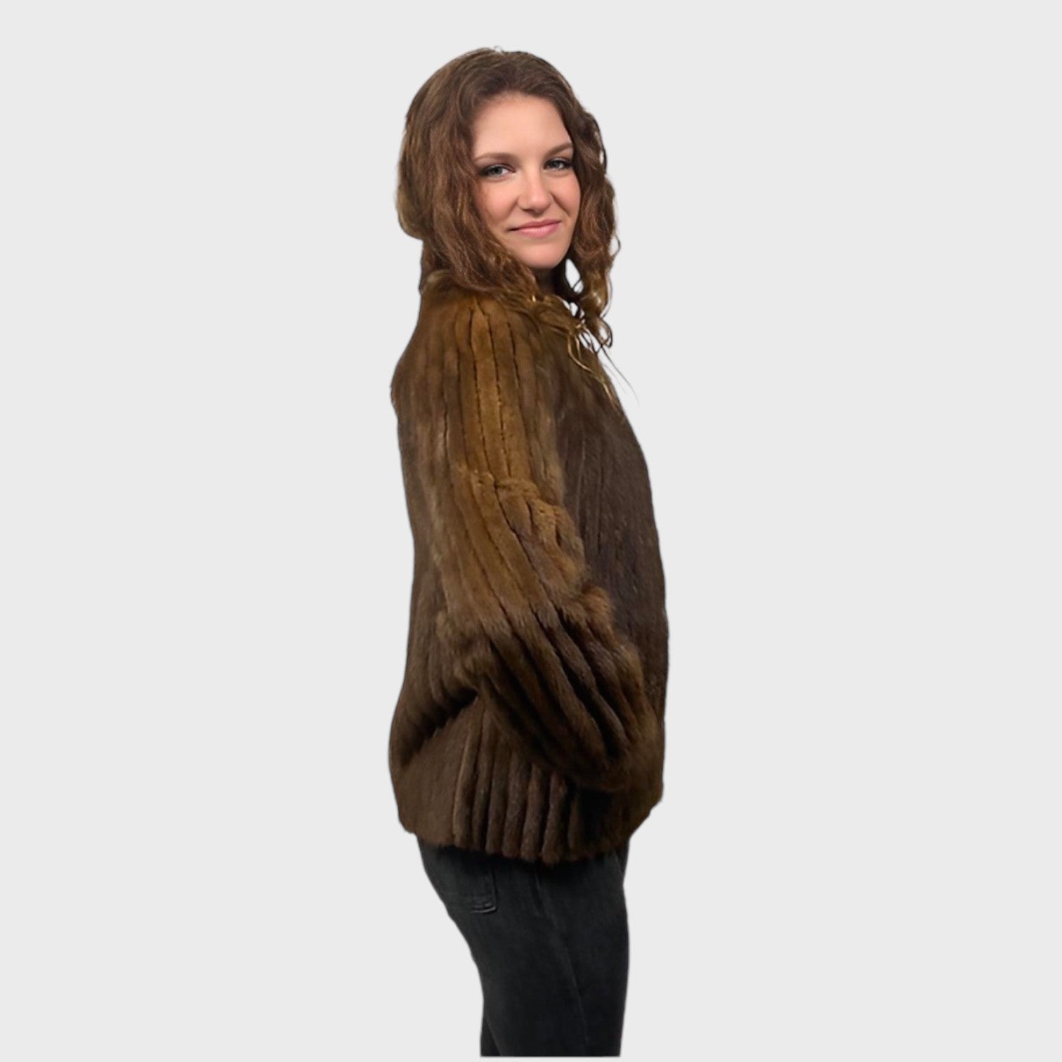 WOMEN'S PASTEL CORDUROY MINK JACKET