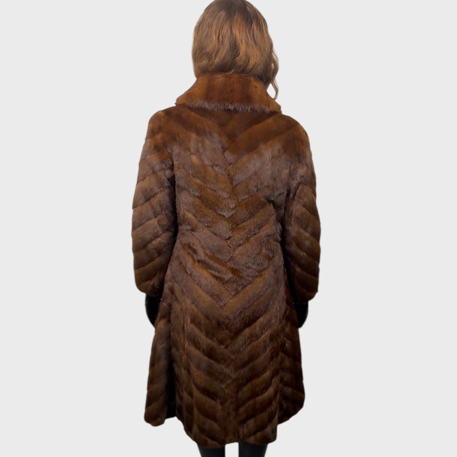WOMEN'S BROWN DYED CHINA MINK  COAT