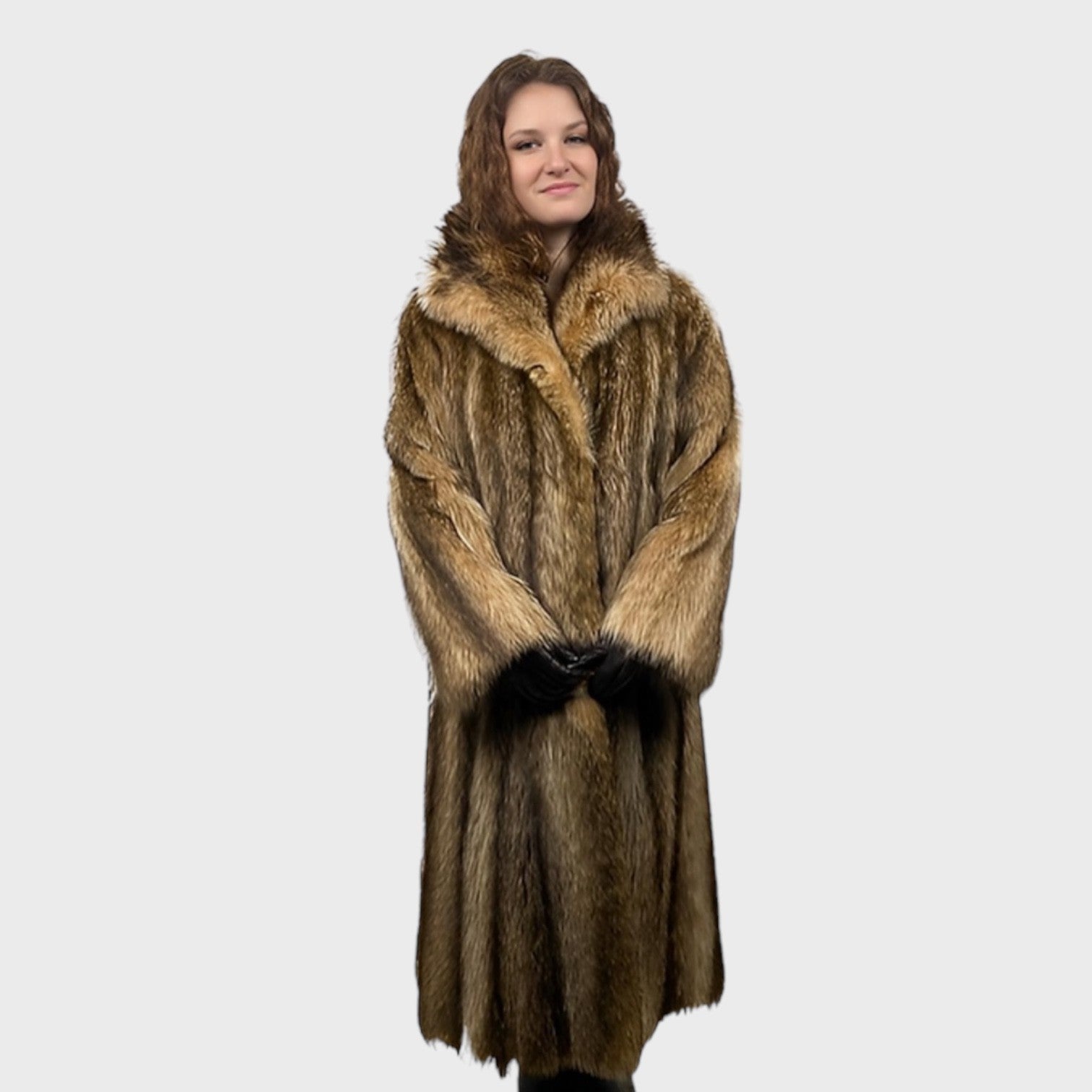 WOMEN'S CRYSTAL RACCOON COAT