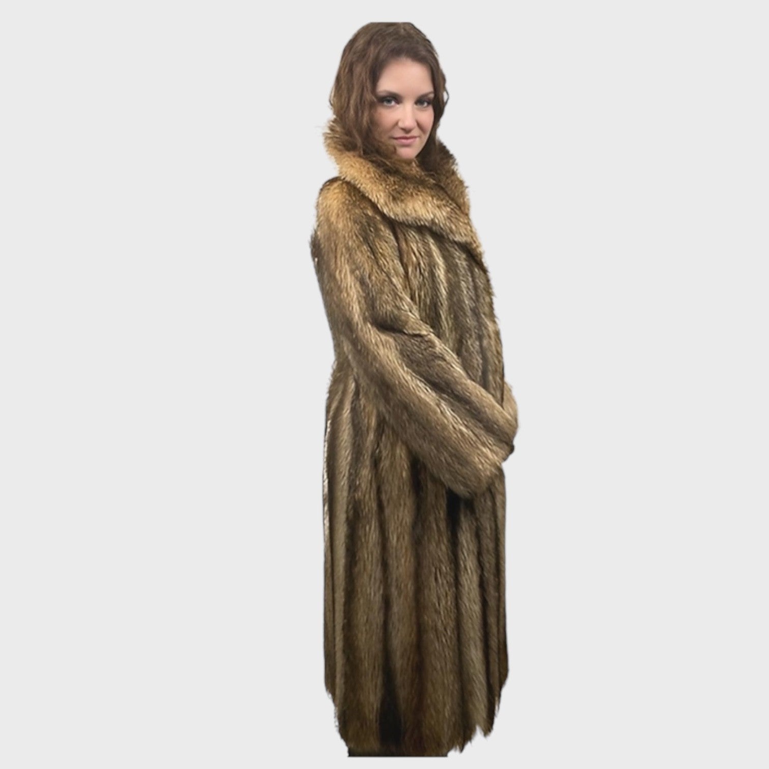 WOMEN'S CRYSTAL RACCOON COAT