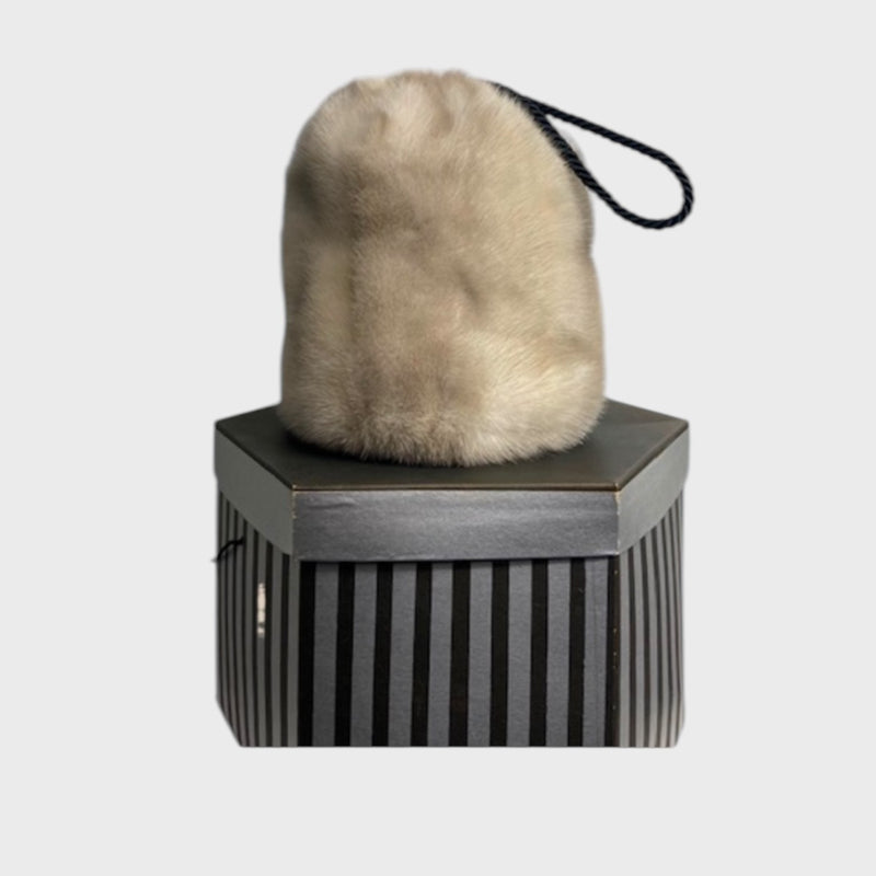 Violet Mink Muff with Cord