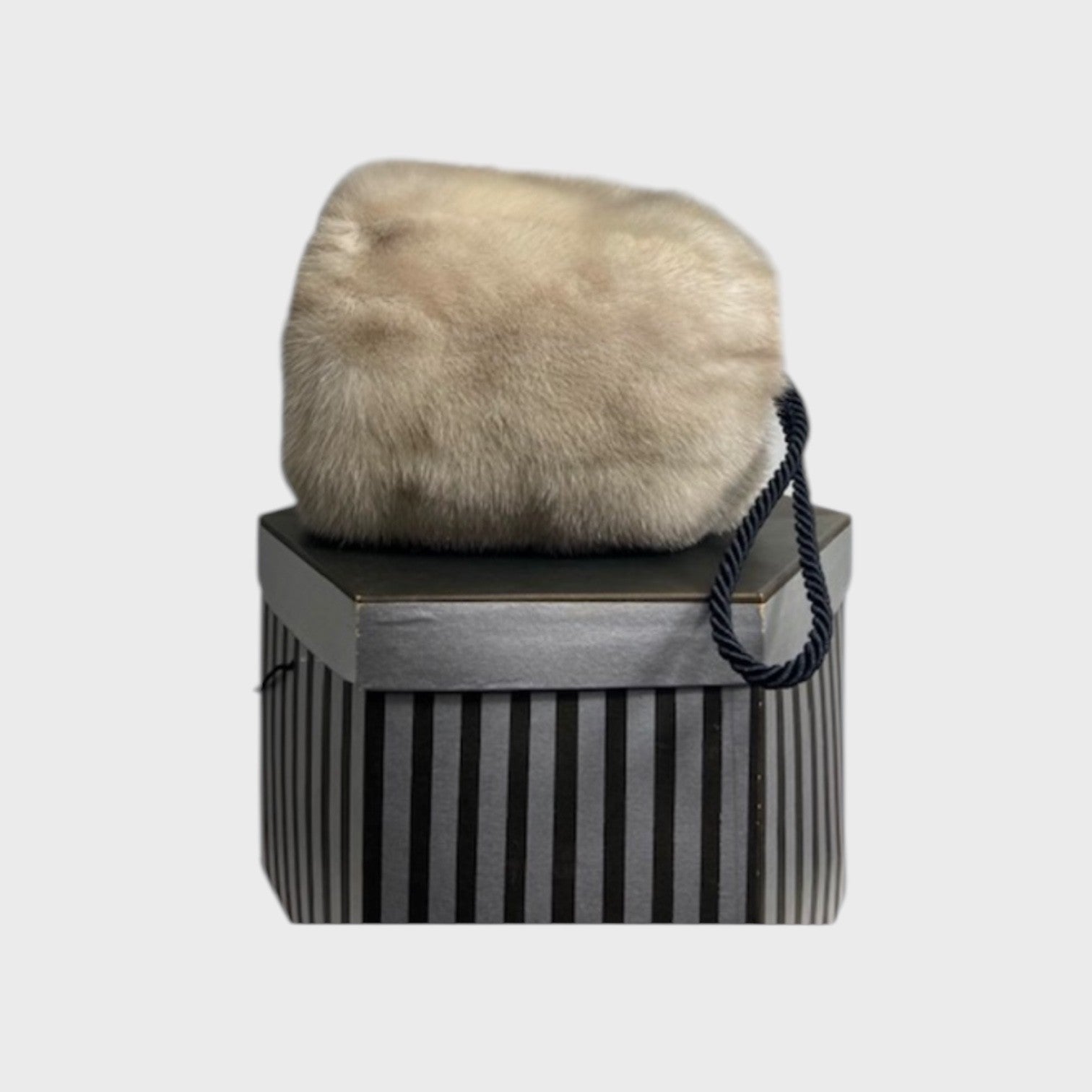 VIOLET MINK MUFF WITH CORD